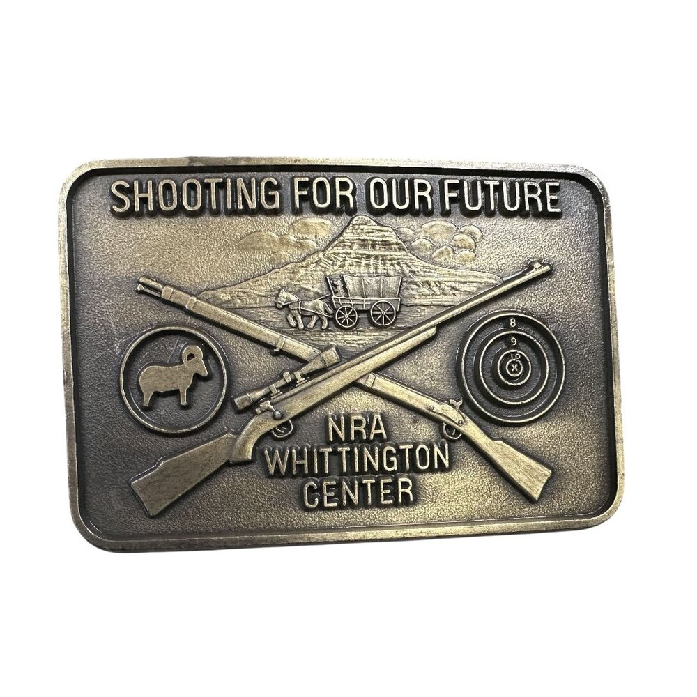 Belt Buckle Shooting For Our Future NRA Whittington Center 1980s USA Made